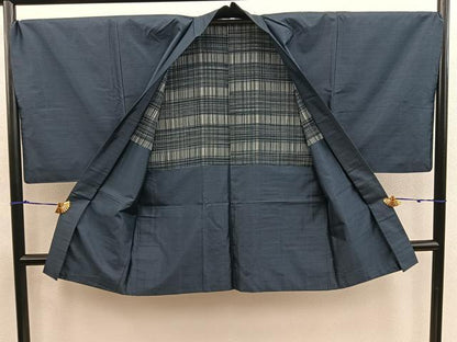 平和屋着物●男性　本場大島紬　アンサンブル　襦袢セット　80亀甲　総詰め　正絹　逸品　BAAX5762mz