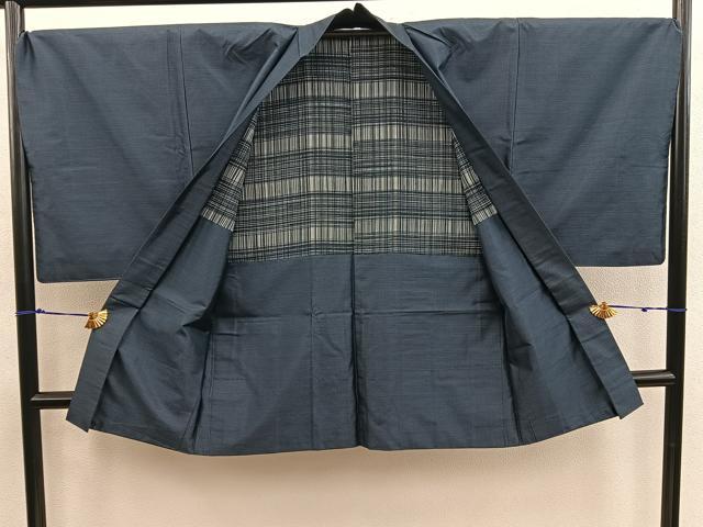 平和屋着物●男性　本場大島紬　アンサンブル　襦袢セット　80亀甲　総詰め　正絹　逸品　BAAX5762mz