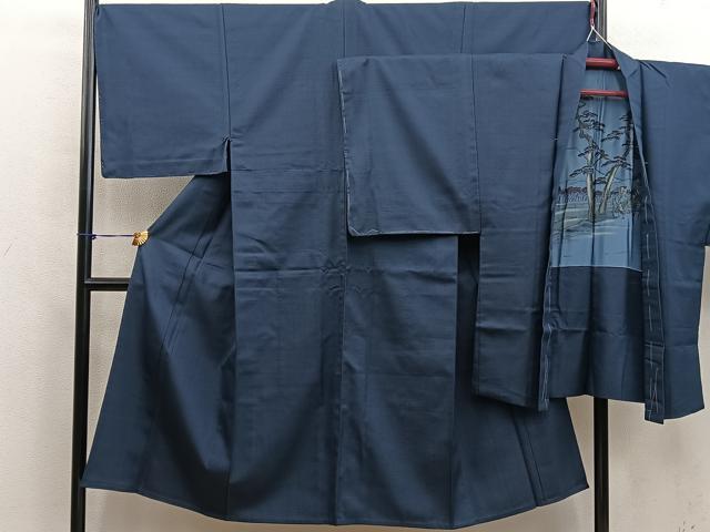 平和屋着物●男性　紬　アンサンブル　120亀甲　総詰め　正絹　逸品　BAAX5763mz