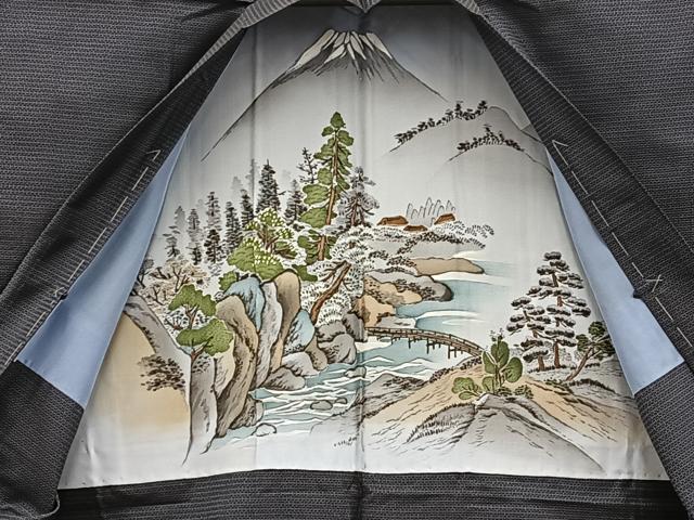 平和屋着物■男性　本場大島紬　アンサンブル　キングサイズ　襦袢セット　100亀甲　総詰め　正絹　逸品　BAAX5764mz