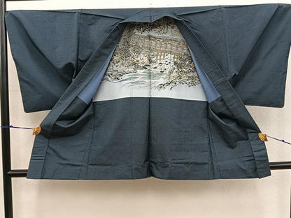 平和屋着物●男性　本場大島紬　アンサンブル　襦袢セット　100亀甲　総詰め　正絹　逸品　BAAX5768mz
