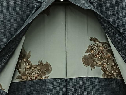平和屋着物●男性　本場大島紬　アンサンブル　絣文様　正絹　逸品　BAAX5769mz
