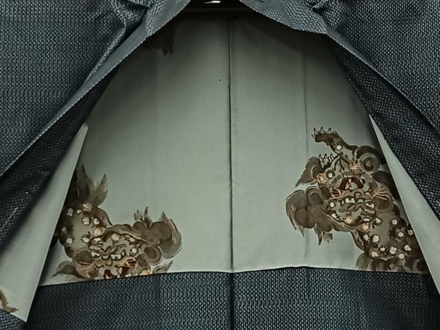 平和屋着物●男性　本場大島紬　アンサンブル　絣文様　正絹　逸品　BAAX5769mz