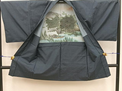 平和屋着物●男性　本場大島紬　アンサンブル　襦袢セット　100亀甲　総詰め　正絹　逸品　BAAX5770mz