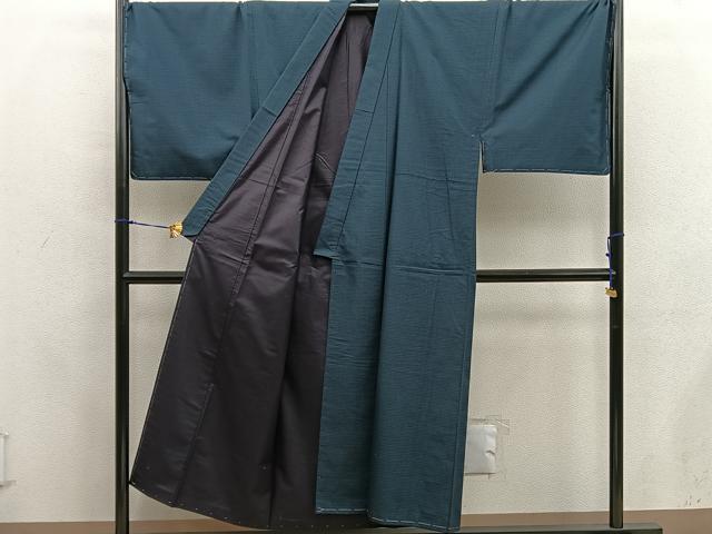 平和屋着物●男性　紬　アンサンブル　キングサイズ　100亀甲　総詰め　正絹　逸品　未使用　BAAX5771mz
