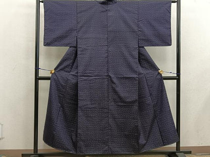 平和屋着物■上質な紬　絣文様　正絹　逸品　BAAX5774mz