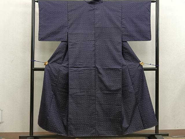 平和屋着物■上質な紬　絣文様　正絹　逸品　BAAX5774mz