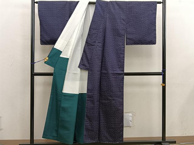 平和屋着物■上質な紬　絣文様　正絹　逸品　BAAX5774mz