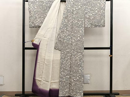 平和屋着物■上質な小紋　菊花文　正絹　逸品　BAAX5775mz
