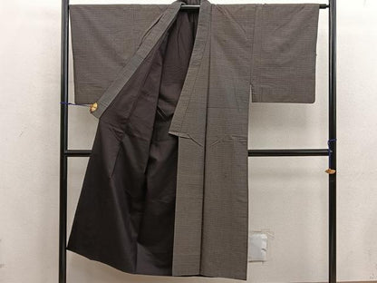 平和屋着物■男性　絣文様　正絹　逸品　BAAX5776mz