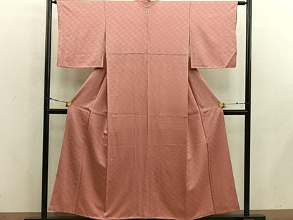 平和屋着物■上質な色無地　丸地紋　東雲色　正絹　逸品　BAAX5777mz