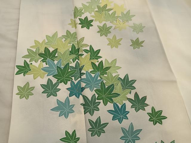 平和屋着物■訪問着　楓文　暈し染め　金彩　正絹　逸品　BAAX5784mz
