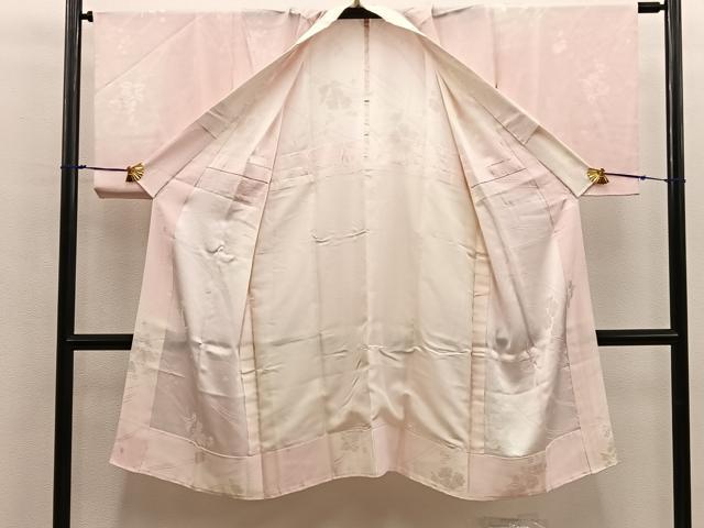 平和屋着物■長襦袢　無双仕立て　枝花地紋　暈し染め　正絹　逸品　BAAX5785mz