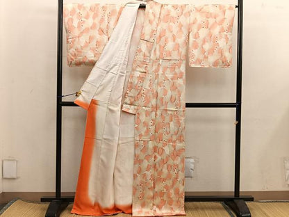 平和屋着物■上質な小紋　草花文　暈し染め　正絹　逸品　BAAX5786mz