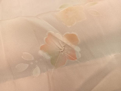 平和屋着物■長襦袢　無双仕立て　草花文　暈し染め　正絹　逸品　BAAX5790mz