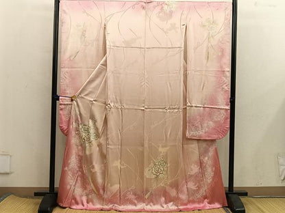 平和屋着物■豪華振袖　草花文　金銀彩　正絹　逸品　BAAX5792mz