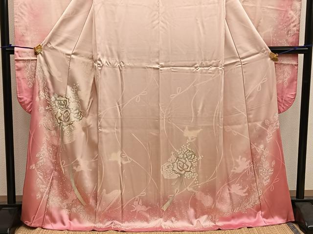 平和屋着物■豪華振袖　草花文　金銀彩　正絹　逸品　BAAX5792mz