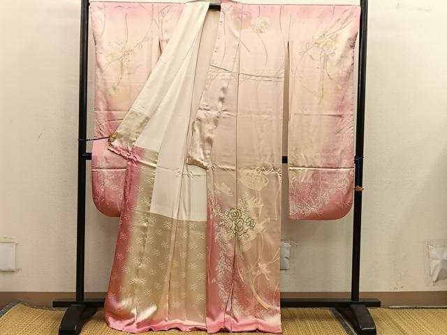 平和屋着物■豪華振袖　草花文　金銀彩　正絹　逸品　BAAX5792mz