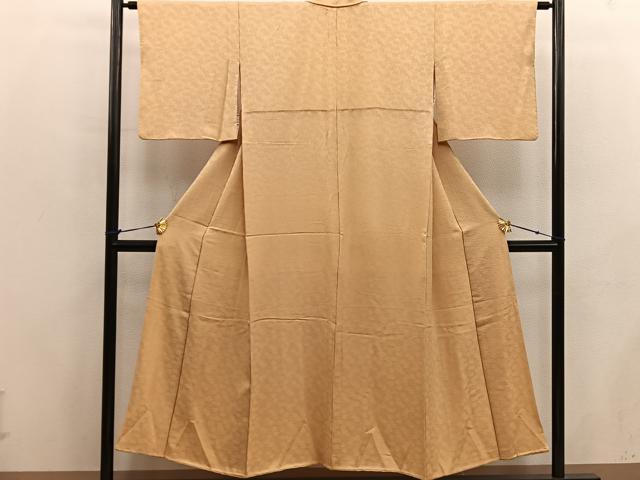 平和屋着物■上質な色無地　楓地紋　黄土色　正絹　逸品　BAAX5800mz