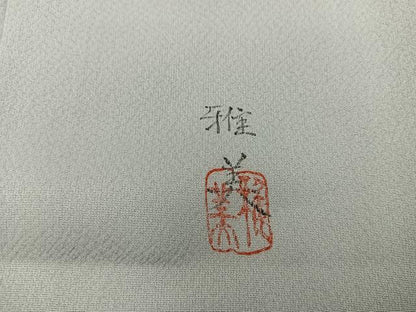 平和屋着物■訪問着　作家物　手描き　椿花文　暈し染め　正絹　逸品　BAAX5817mz