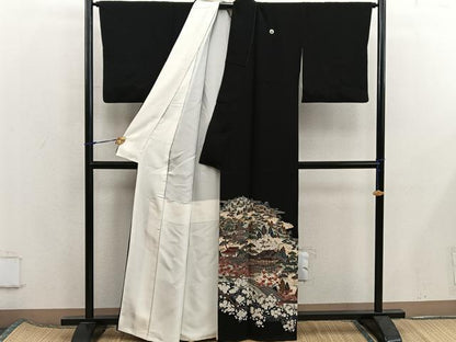 平和屋着物■豪華黒留袖　作家物　風景文　正絹　逸品　BAAX5818mz