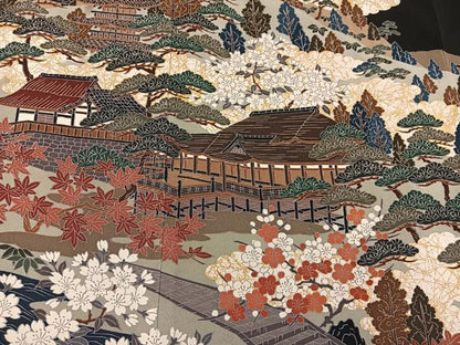 平和屋着物■豪華黒留袖　作家物　風景文　正絹　逸品　BAAX5818mz