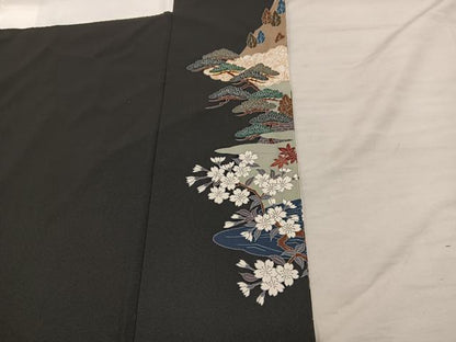 平和屋着物■豪華黒留袖　作家物　風景文　正絹　逸品　BAAX5818mz