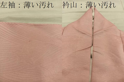 平和屋着物■上質な色無地　草葉地紋　宍色　正絹　逸品　BAAX5822mz