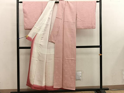 平和屋着物■上質な色無地　草葉地紋　宍色　正絹　逸品　BAAX5822mz