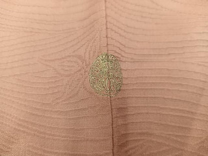 平和屋着物■上質な色無地　草葉地紋　宍色　正絹　逸品　BAAX5822mz