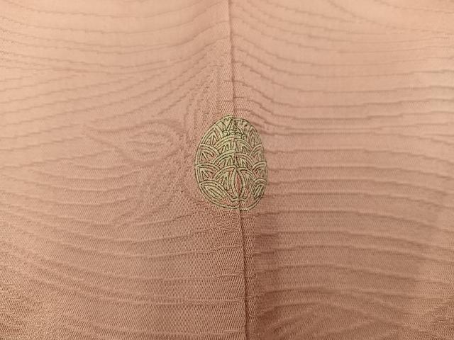 平和屋着物■上質な色無地　草葉地紋　宍色　正絹　逸品　BAAX5822mz