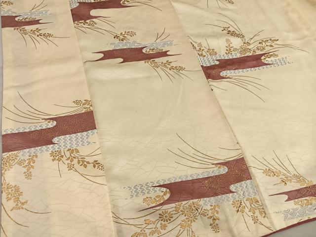 平和屋着物■上質な小紋　菊花文　金銀彩　正絹　逸品　BAAX5825mz