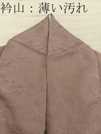 平和屋着物■上質な色無地　草花地紋　櫨色　正絹　逸品　BAAX5826mz