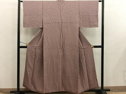 平和屋着物■上質な色無地　草花地紋　櫨色　正絹　逸品　BAAX5826mz