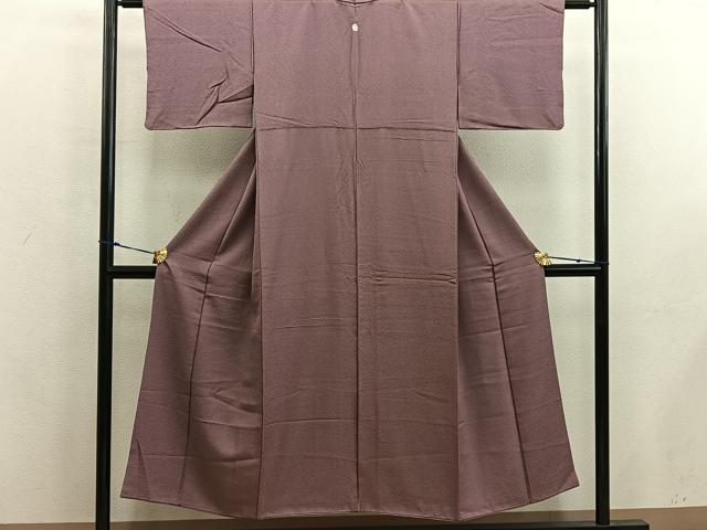 平和屋着物■上質な色無地　霞地紋　蘇芳香色　正絹　逸品　BAAX5831mz
