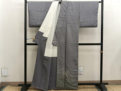 平和屋着物■訪問着　作家物　紬地　御所解文　暈し染め　正絹　逸品　BAAX5833mz