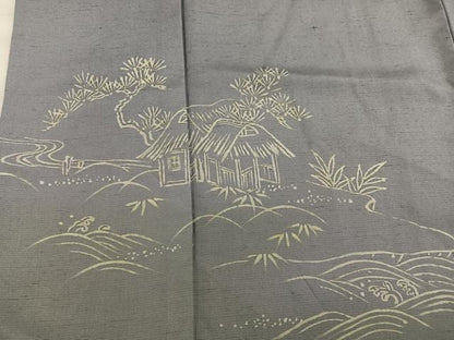 平和屋着物■訪問着　作家物　紬地　御所解文　暈し染め　正絹　逸品　BAAX5833mz