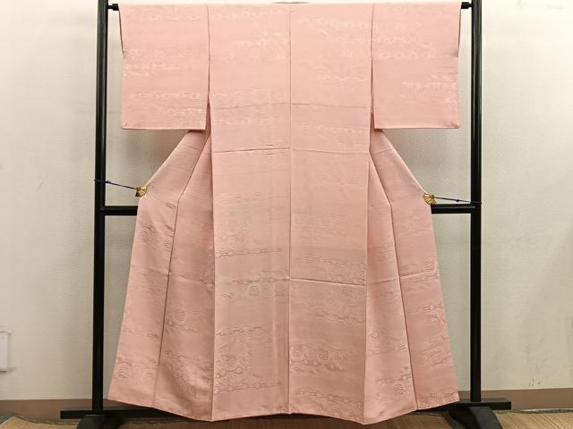 平和屋着物■上質な色無地　草花地紋　深支子色　正絹　逸品　BAAX5835mz
