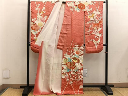平和屋着物■豪華振袖　刺繍　菊花文　金彩　正絹　逸品　BAAX5836mz