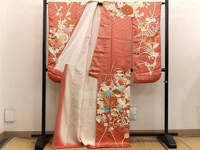 平和屋着物■豪華振袖　刺繍　菊花文　金彩　正絹　逸品　BAAX5836mz