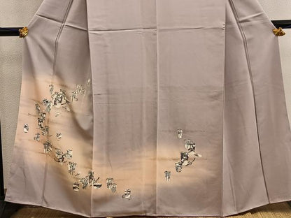 平和屋着物■訪問着　陶器花文　暈し染め　金彩　正絹　逸品　BAAX5837mz