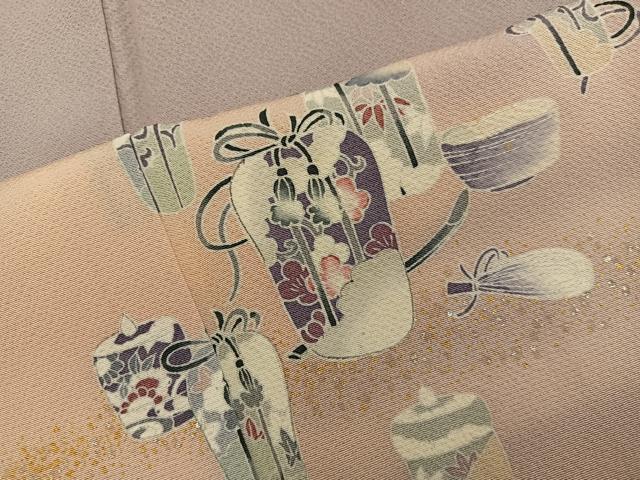 平和屋着物■訪問着　陶器花文　暈し染め　金彩　正絹　逸品　BAAX5837mz