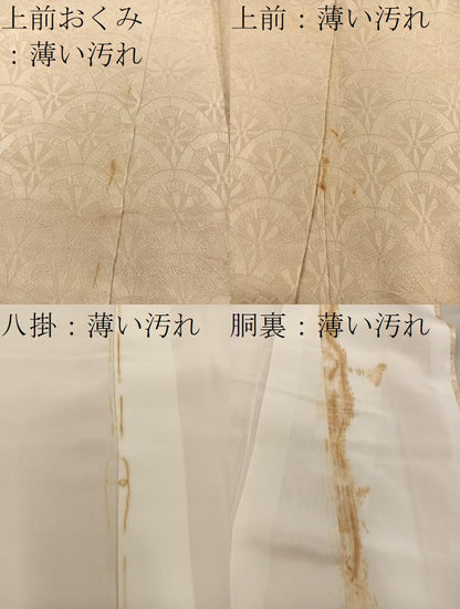 平和屋着物■上質な色無地　青海波地紋　飴色　正絹　逸品　BAAX5847mz