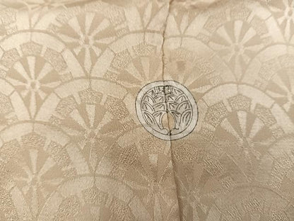 平和屋着物■上質な色無地　青海波地紋　飴色　正絹　逸品　BAAX5847mz