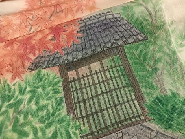 平和屋着物■訪問着　手描き　風景文　暈し染め　正絹　逸品　BAAX5854mz