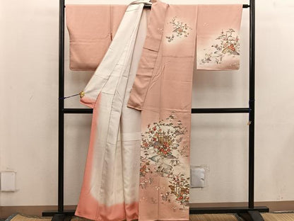平和屋着物■訪問着　籬菊花文　暈し染め　金彩　正絹　逸品　BAAX5858mz