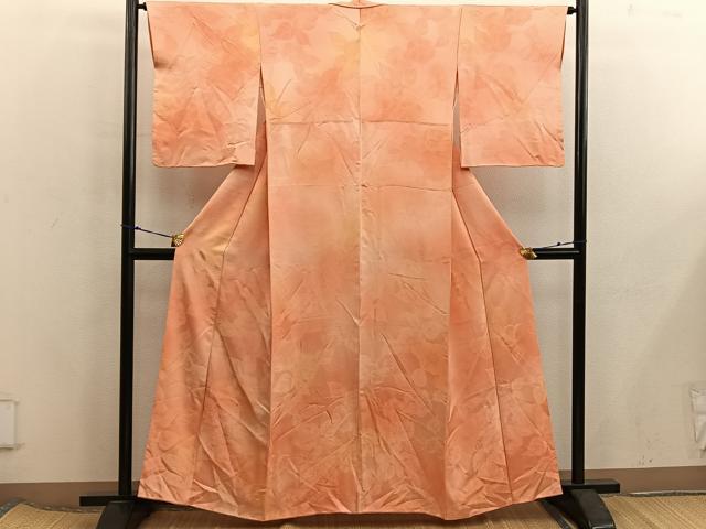 平和屋着物■上質な小紋　草花地紋　暈し染め　正絹　逸品　BAAX5866mz