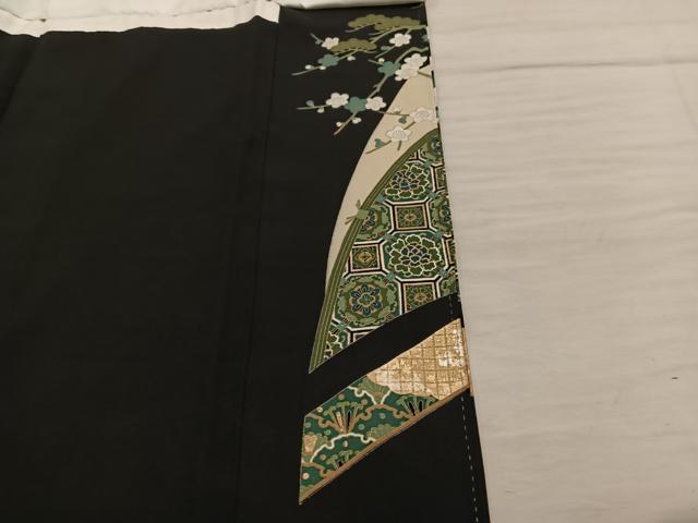 平和屋着物■豪華黒留袖　駒刺繍　雪輪飛鶴花文　暈し染め　金彩　正絹　逸品　BAAX5868mz