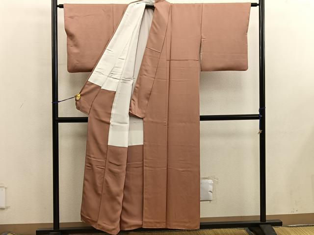 平和屋着物■上質な色無地　深支子色　正絹　逸品　BAAX5873mz