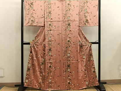 平和屋着物■上質な小紋　舞桜文　金彩　正絹　逸品　BAAX5874mz